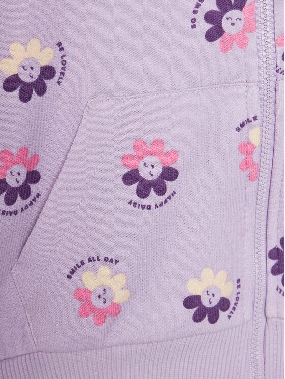 United Colors Of Benetton United Colors Of Benetton Džemperis ar kapuci 384XG502Y Violets Regular Fit