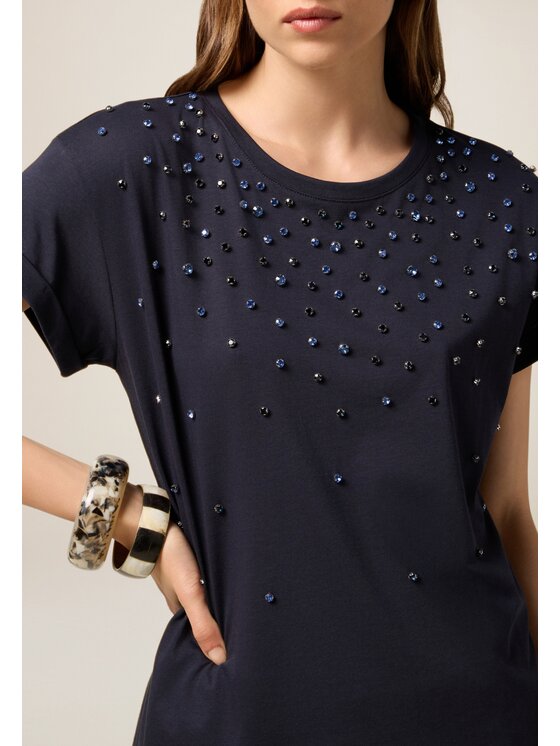 Oltre Oltre T-shirt G00HJ004344N034 Blu Regular Fit