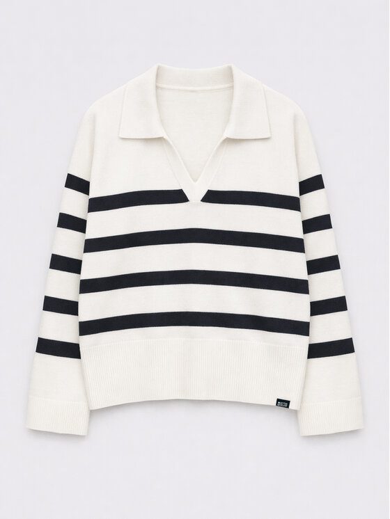 BIG STAR BIG STAR Sweter ALINA Biały Comfort Fit