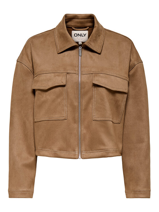 ONLY ONLY Geacă din imitație de piele Stina 15351260 Maro Regular Fit