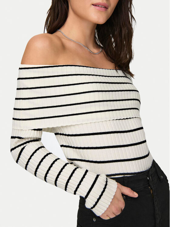 JDY JDY Bluse Liva 15336133 Écru Slim Fit