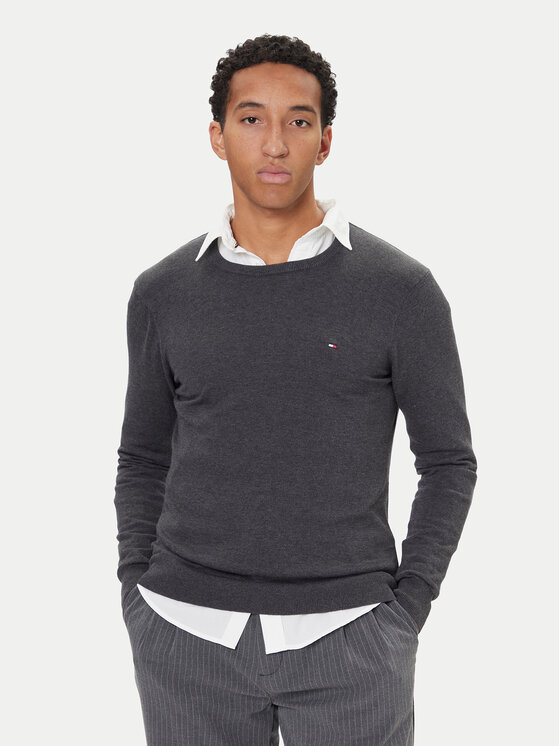 Tommy Hilfiger Tommy Hilfiger Svetr Essential Ssnl MW0MW39999 Šedá Regular Fit