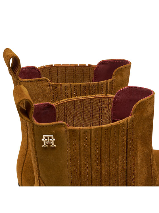 Tommy Hilfiger Tommy Hilfiger Škornji Th Suede Cowboy Boot FW0FW08034 Rjava