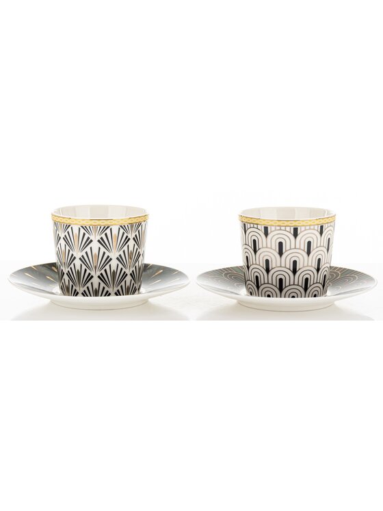 MIAhome MIAhome Zestaw 2 filiżanek porcelanowych ze spodeczkiem DIVERSO Biały
