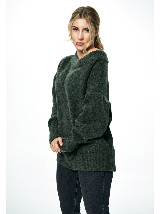 FIGL FIGL Sweter M882 Zielony Oversize