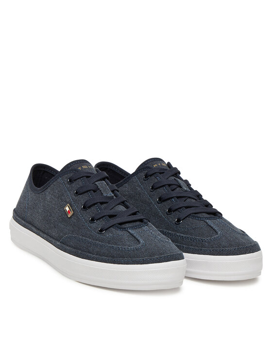Tommy Hilfiger Tommy Hilfiger Sneakersy Washed Canvas Vulc Sneaker FW0FW08894 Granatowy