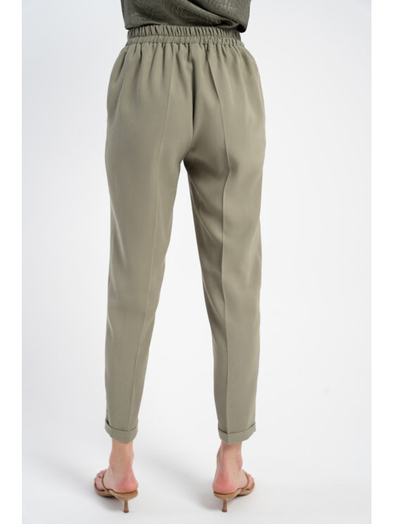 CLICK CLICK Bavlnené nohavice 30-419 Zelená Skinny Fit