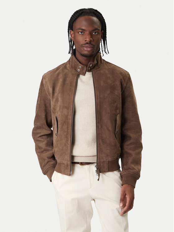 Tommy Hilfiger Tommy Hilfiger Giacca di pelle Harrington MW0MW42976 Marrone Regular Fit