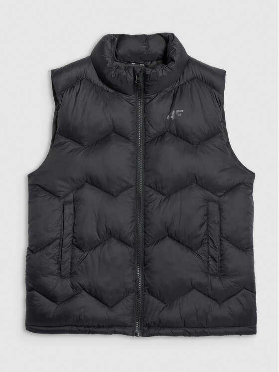 4F 4F Kamizelka OUTERWEAR Czarny Regular Fit