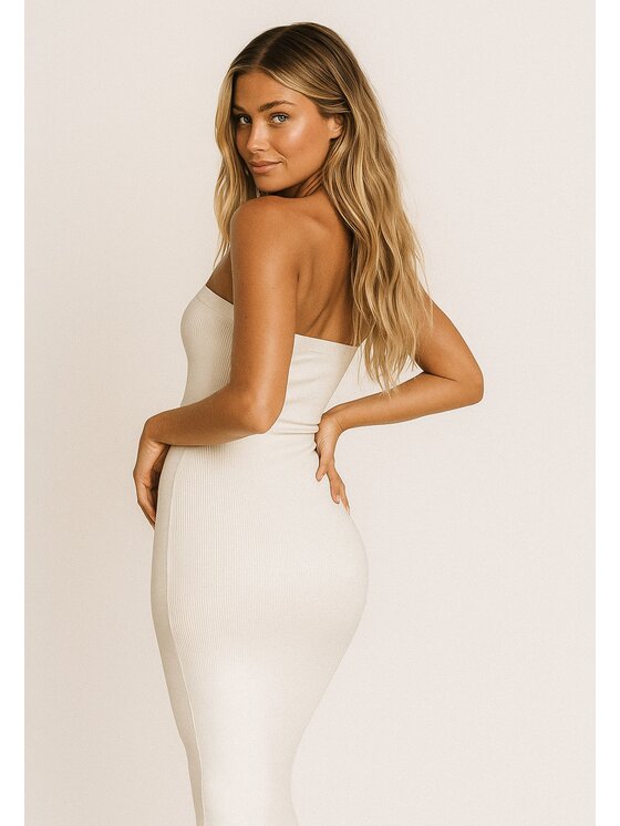Nudyess Nudyess Vestito estivo 1022E Bianco Fitted Fit