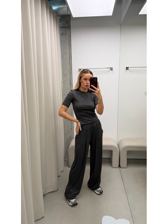 Magda Matyja Magda Matyja Bluzka SLOW TOP GREY Szary Regular Fit