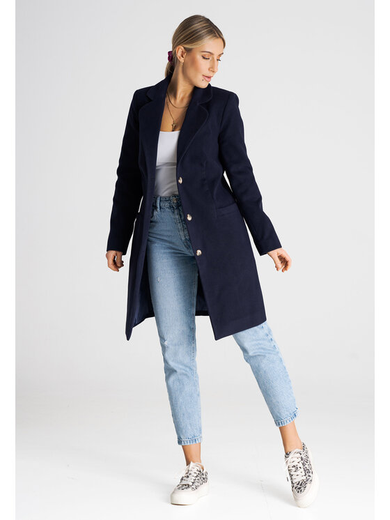 FIGL FIGL Kabát M989 Tmavomodrá Regular Fit