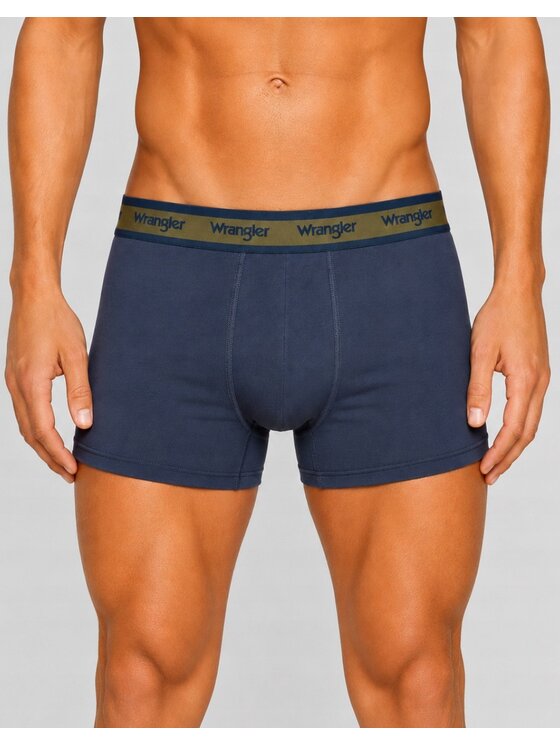 Wrangler Wrangler Bokserki Alford 3 Pack Cotton Elastane Trunks Niebieski