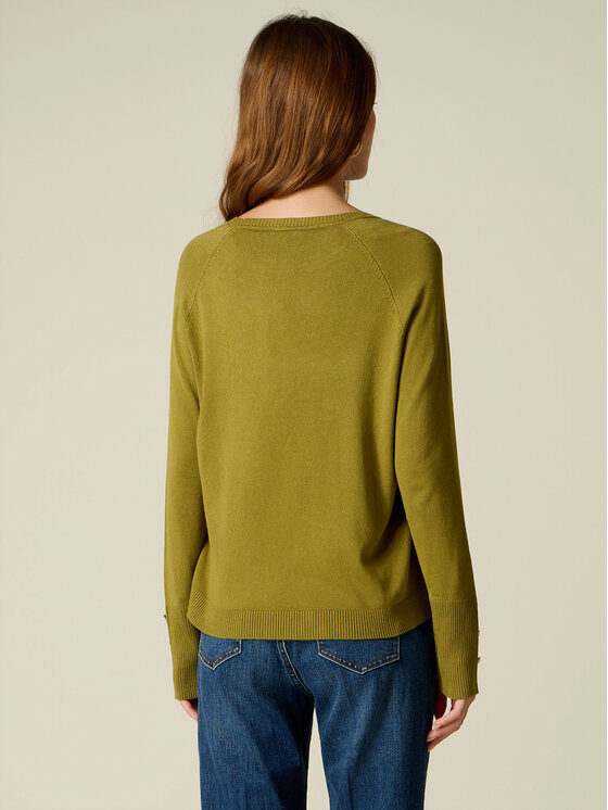 Oltre Oltre Sweter M304J005558N035 Zielony Regular Fit