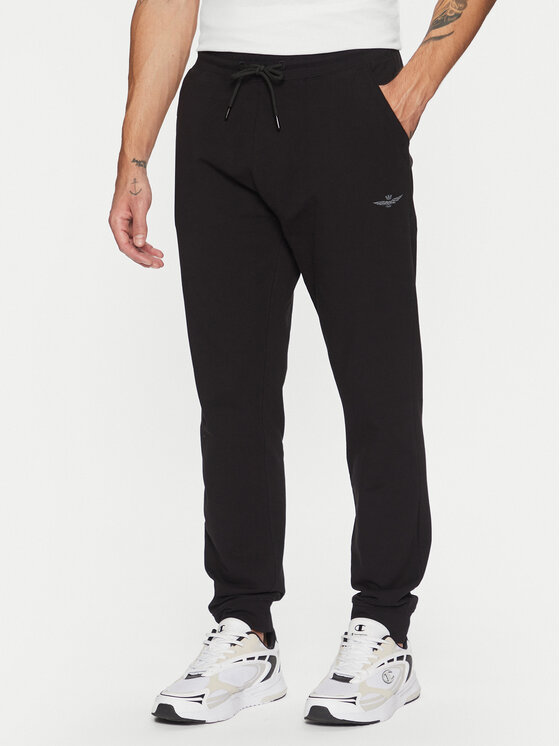 Aeronautica Militare Aeronautica Militare Majica dugih rukava 242TF082F459 Crna Regular Fit