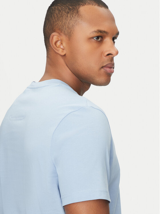 BOSS BOSS T-Shirt Tape Logo 50530990 Błękitny Regular Fit