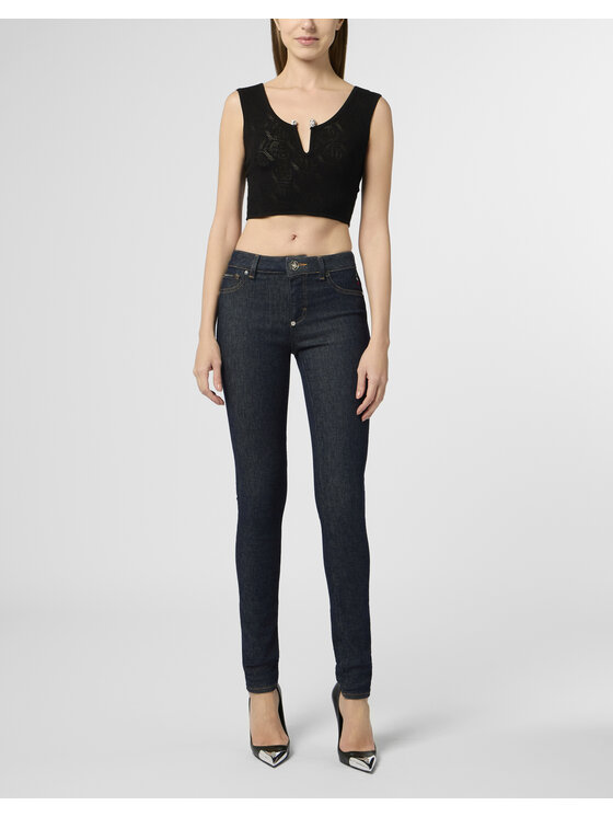 PHILIPP PLEIN PHILIPP PLEIN Jegginsy 29815 Czarny Jegging Fit