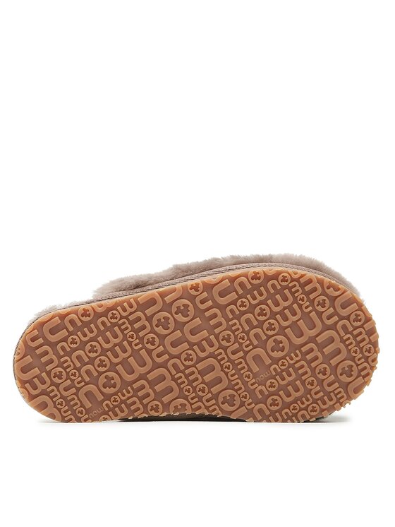Mou Mou Bačkory Closed Toe Sheepskin Fur Slippper FW161000L Béžová