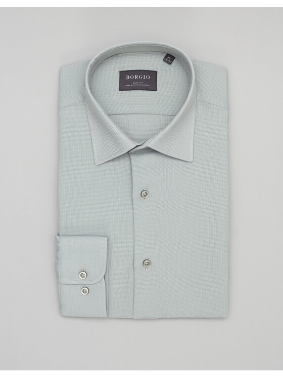 Borgio Borgio Koszula licodia Zielony Slim Fit