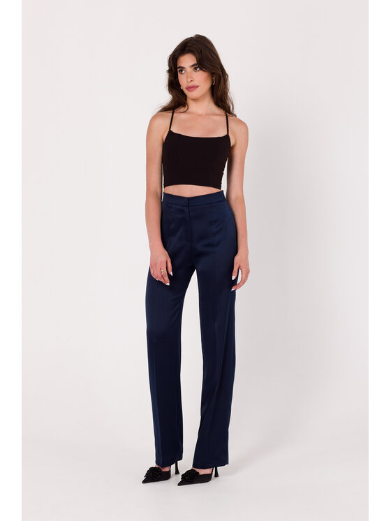 Makover Makover Dámské kalhoty K174 Tmavomodrá Modern Fit
