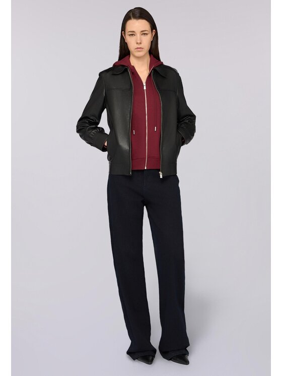 Trussardi Trussardi Kurtka skórzana R357A000711N033 Czarny Regular Fit