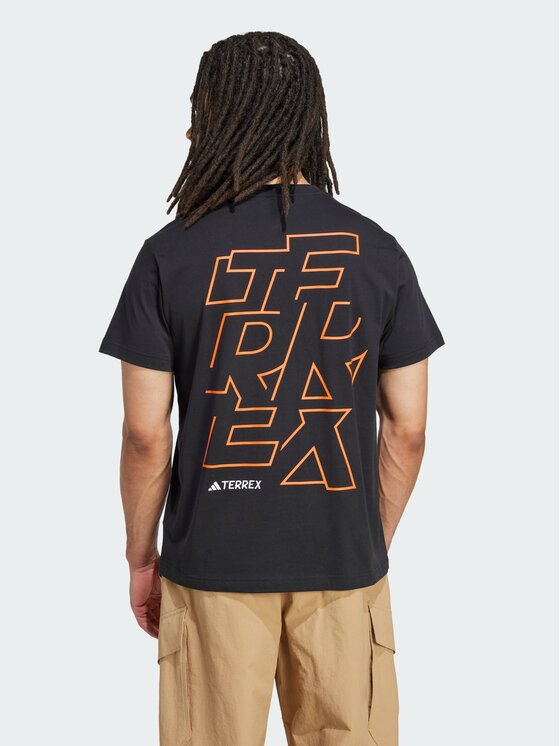 adidas adidas Koszulka techniczna Terrex Signature AOP Graphic Tee Czarny Regular Fit