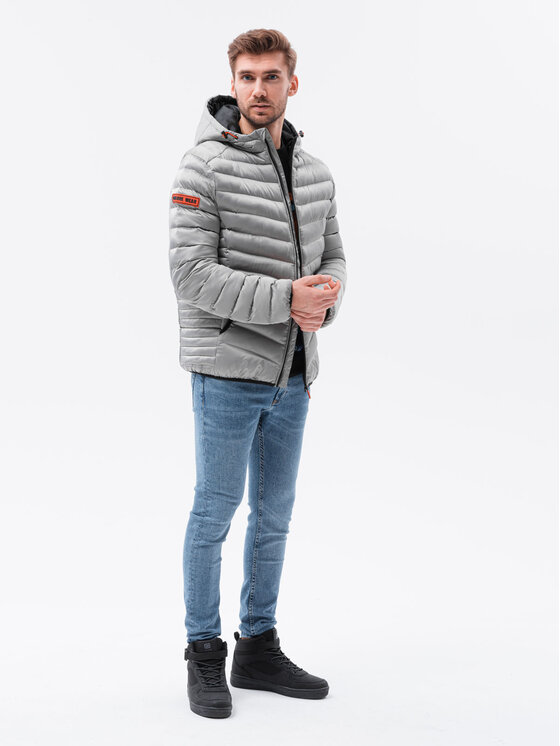 Ombre Ombre Zimní bunda C368 Šedá Regular Fit