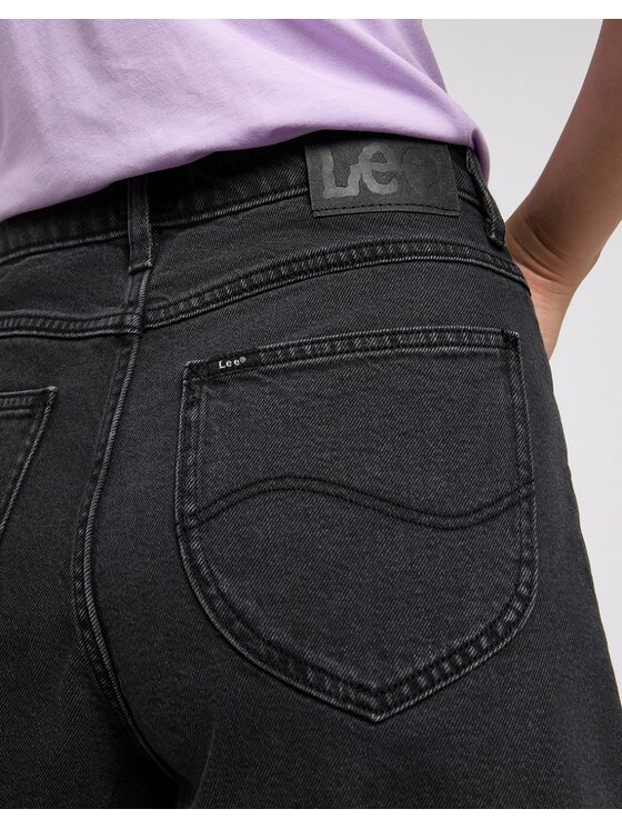 Lee Lee Szorty jeansowe STELLA SHORT Czarny Regular Fit