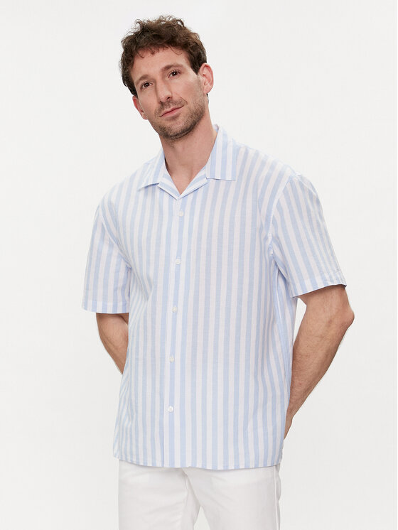 Selected Homme Selected Homme Košeľa New Linen 16092978 Modrá Relaxed Fit