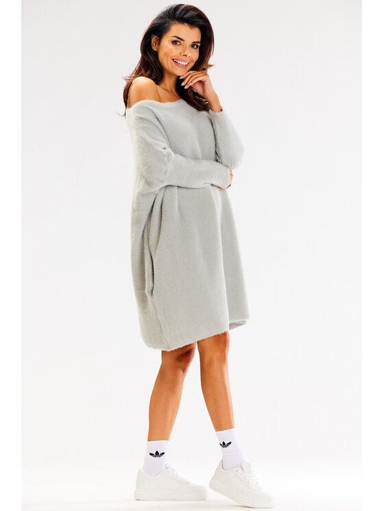 Awama Awama Sveter A618 Sivá Basic Fit