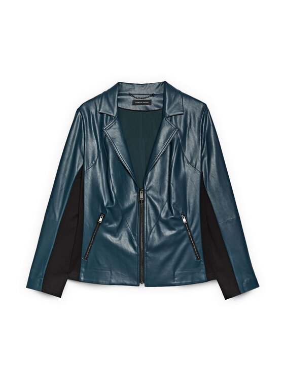 Fiorella Rubino Fiorella Rubino Giacca in similpelle R350T001227N015 Verde Slim Fit