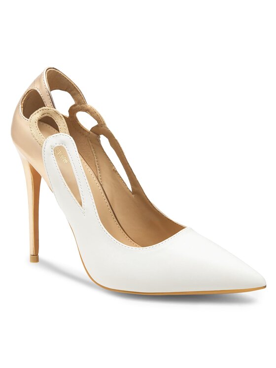Pantofi cu toc subțire DeeZee KL-92831-619 Alb