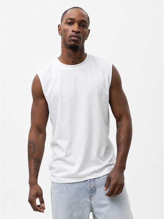 MyStars MyStars Tank top Klasyczna czysta 132470 Biały Regular Fit