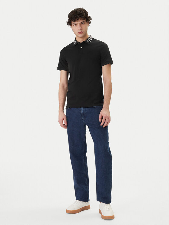 Guess Guess Polo marškinėliai M6GP66 K3070 Juoda Slim Fit