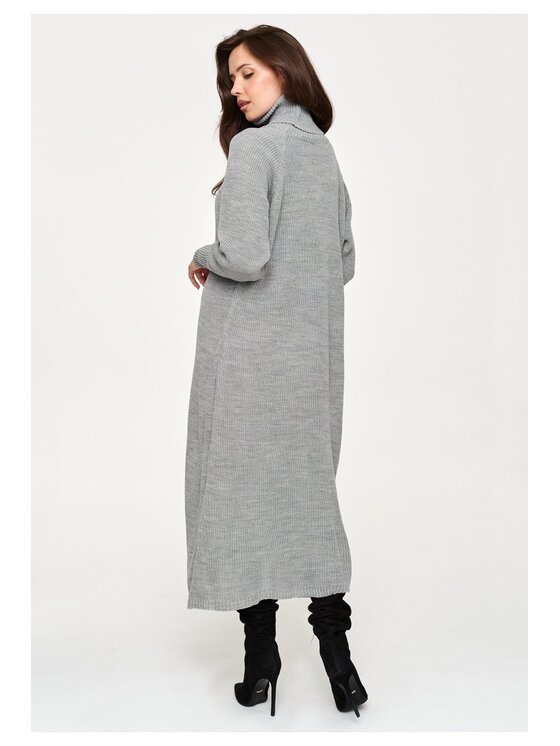Makadamia Makadamia Sweter S181 Szary Loose Fit