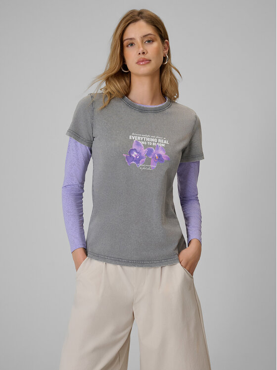 4F 4F T-Shirt FOB SUMMER Szary jasny Regular Fit