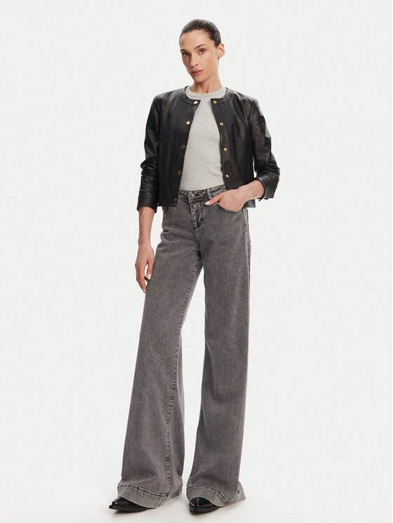 Serge Pariente Serge Pariente Usnjena jakna Marion Črna Slim Fit