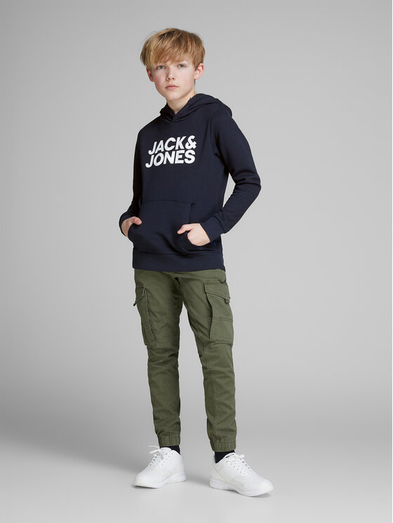 Jack&Jones Junior Jack&Jones Junior Džemperis ar kapuci 12152841 Tumši zils Regular Fit