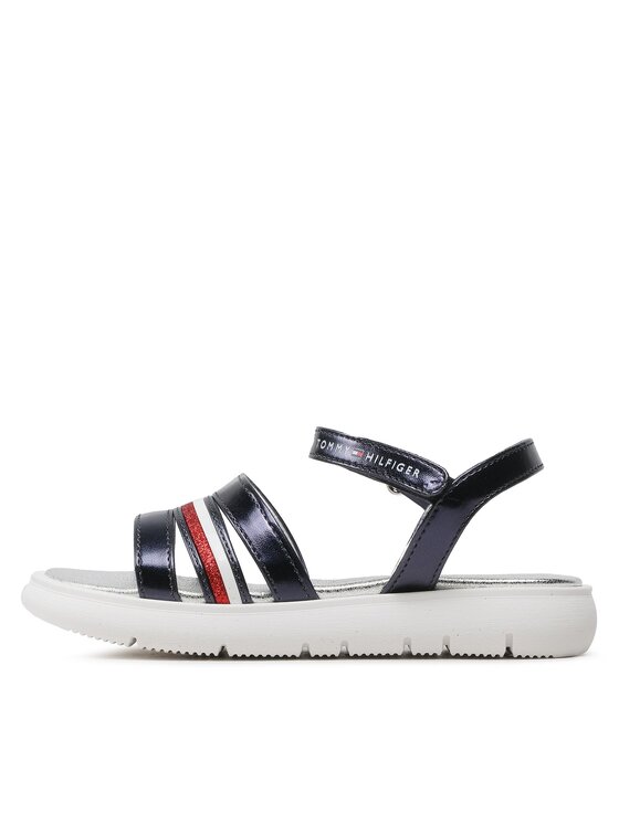 Tommy Hilfiger Tommy Hilfiger Sandały Stripes Velcro T4A2-32771-1372 M Granatowy