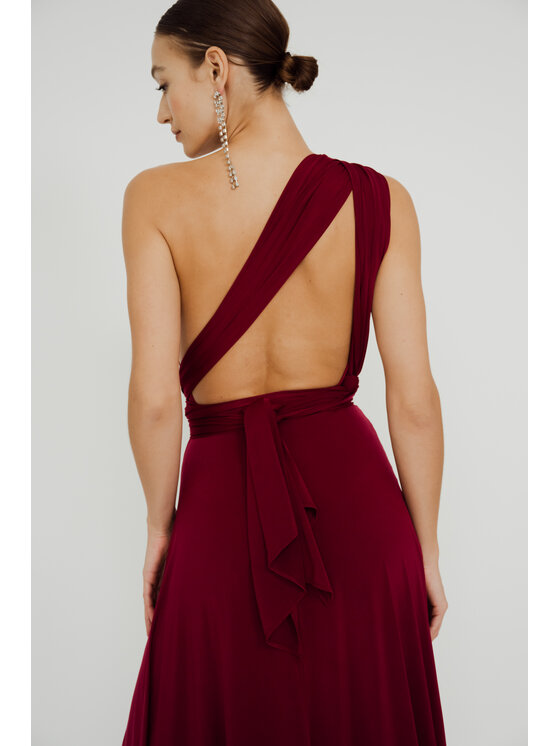 ROSE AVENUE ROSE AVENUE Sukienka wieczorowa MULTIWAY Bordowy Long Fit
