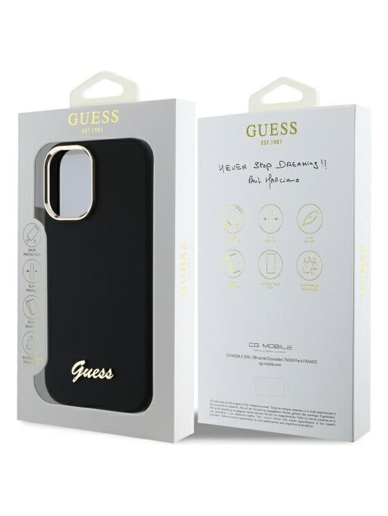 Guess Guess Etui na telefon Apple iPhone 16 Plus Czarny