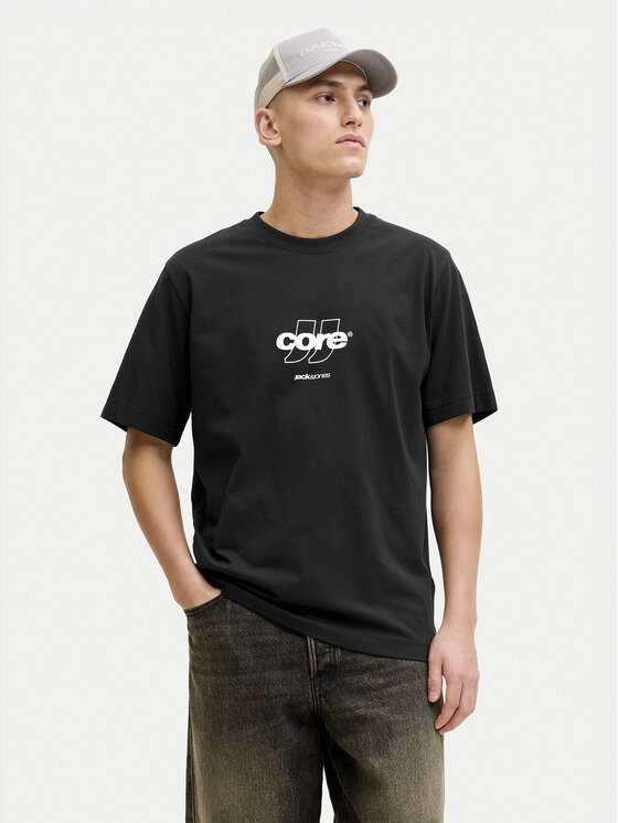 Jack & Jones Jack & Jones Tričko Club 12289868 Čierna Relaxed Fit