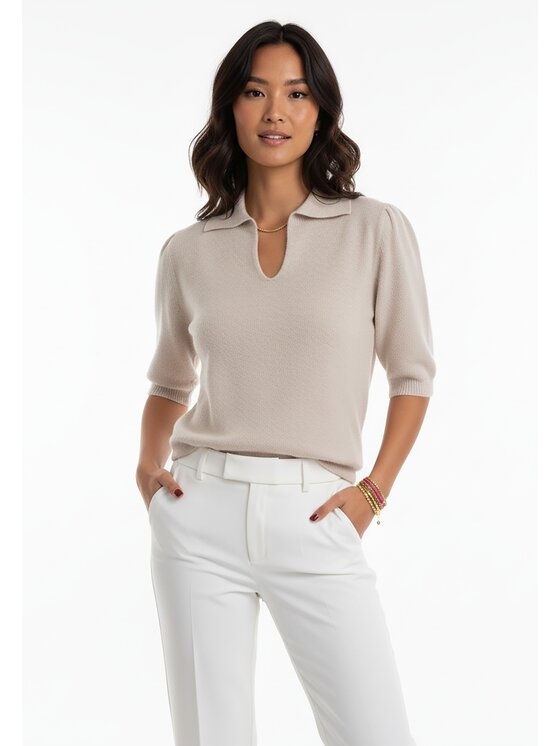 FIGL FIGL Svetr M1258 Béžová Regular Fit