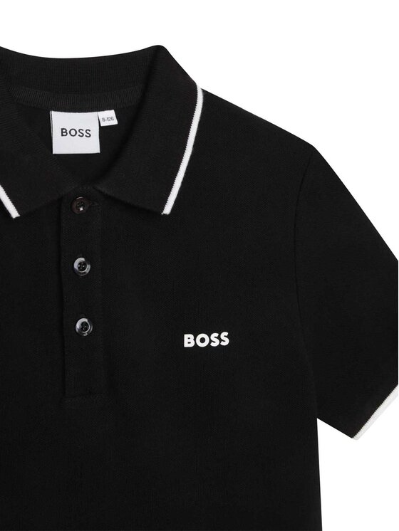 BOSS Boss Polo J25P26 S Czarny Regular Fit