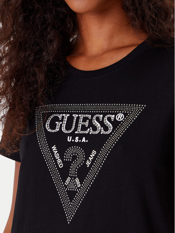 Guess Guess T-krekls W5BI18 I3Z14 Melns Regular Fit