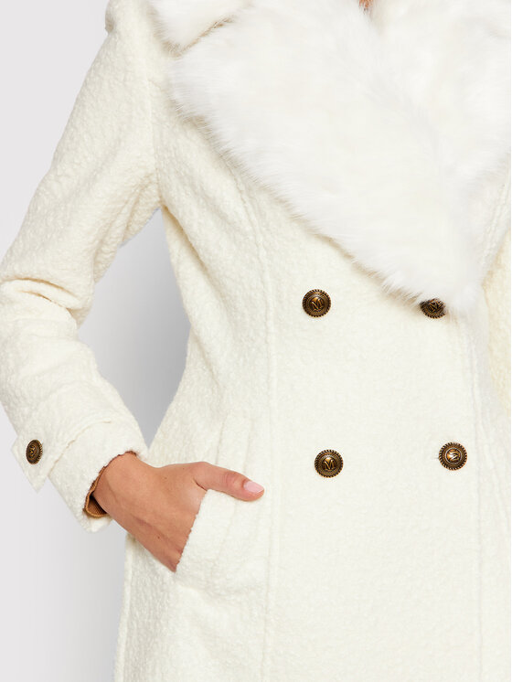 manteau blanc femme guess