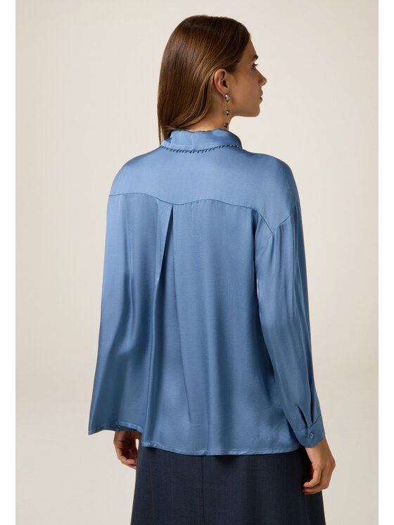 Oltre Oltre Camicia 5051J000877N024 Turchese Baggy Fit