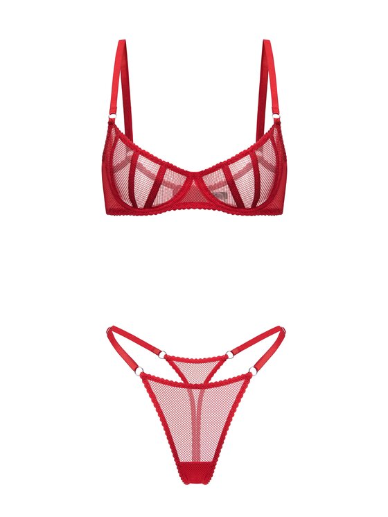Merci Lingerie Merci Lingerie Komplet bielizny EK01RP01D Czerwony