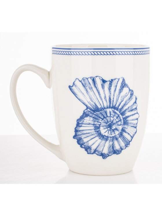 MIAhome MIAhome Kubek Kubek porcelanowy w pudełku 350 ml NAGAT - muszla Biały