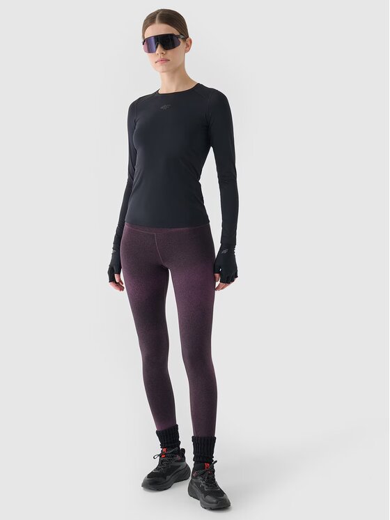 4F 4F S dlhými rukávmi 4FWAW24TFLOF276-20S Čierna Slim Fit